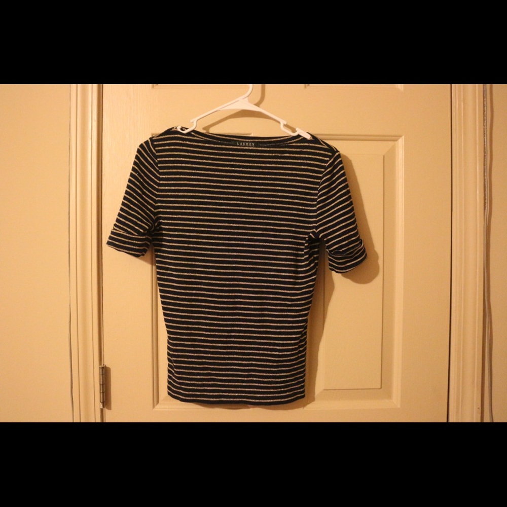 ✨Ralph Lauren Green Tag striped Boatneck Top✨